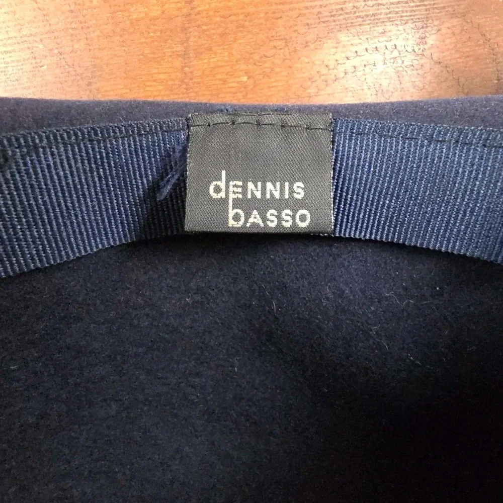 Dennis Basso‎ Navy Faux Fur Brim Hat 21